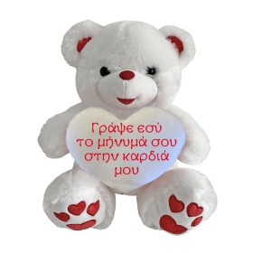 Λούτρινο αρκουδάκι 30-35cm με εκτύπωση