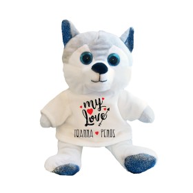 Λούτρινο χάσκυ 20cm με εκτύπωση