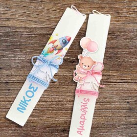 Λαμπάδες με διακοσμητικά & εκτύπωση