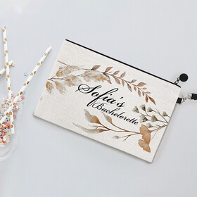 Κασετίνα / Τσαντάκι χειρός λινό με δικό σας θέμα εκτύπωσης #1