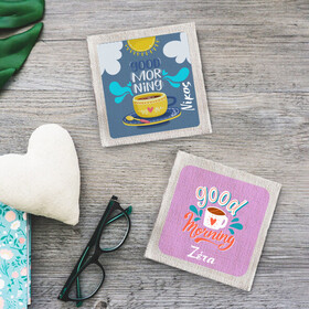 Σουβέρ λινό τετράγωνο 2τμχ με δικό σας θέμα εκτύπωσης 