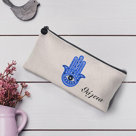 Κασετίνα / Τσαντάκι χειρός λινό με δικό σας θέμα εκτύπωσης  #2