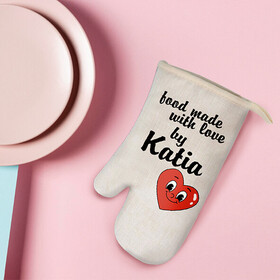 Γάντι κουζίνας λινό με εκτύπωση