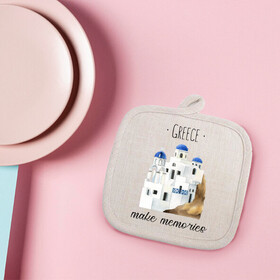 Πιάστρα κουζίνας λινή με εκτύπωση